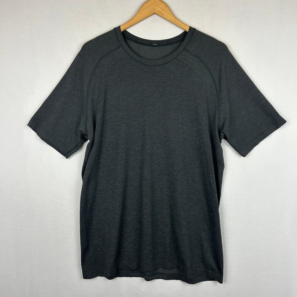 Lululemon Charcoal Gray Live In Practice Workout Performance Shirt Men's Size XL